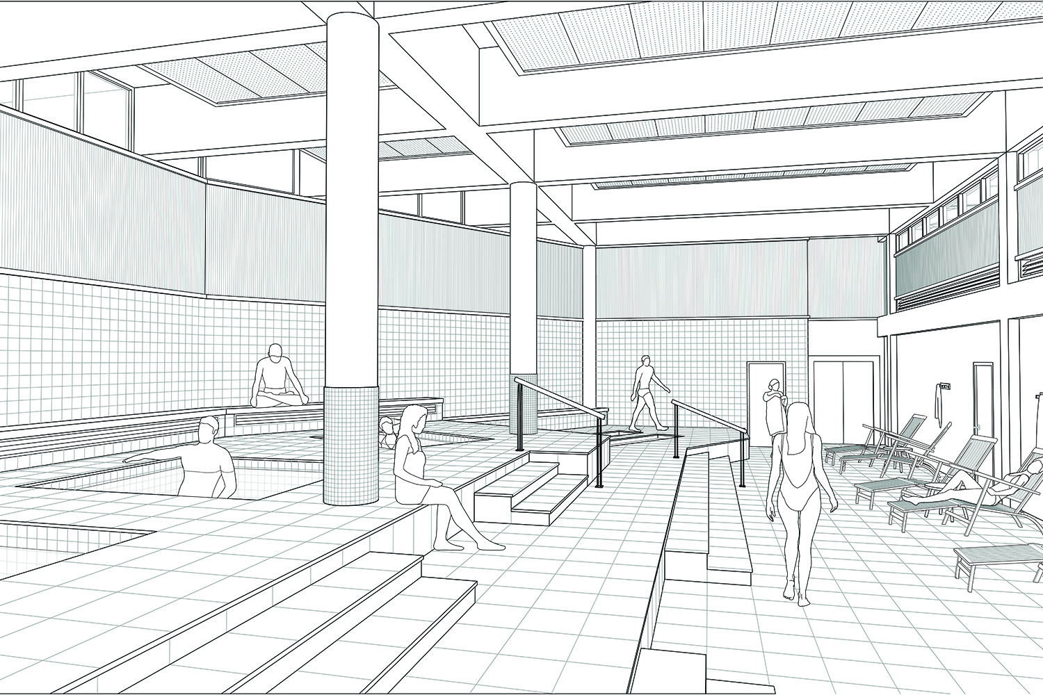 Internal perspective of hot baths